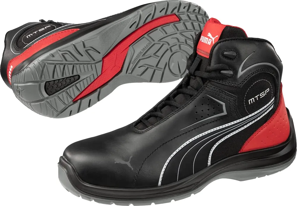 PUMA Men's Touring Black Mid Industrial Shoe, 10