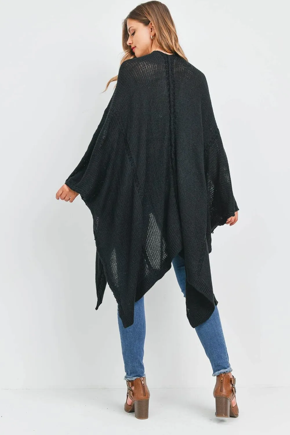 RIAH FASHION Bohemian Sequin Glitter Shawl Wrap Poncho - Kimono Cardigan, Sparkly Metallic Mesh Scarf, Open Knit Crochet