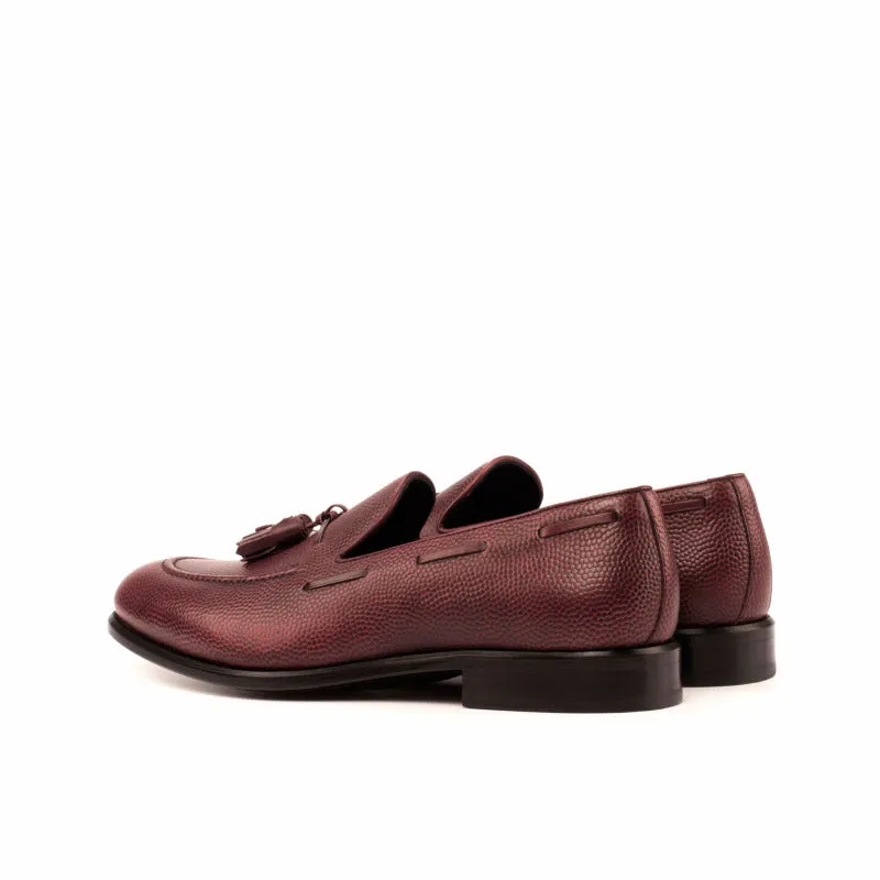 Ryan Burgundy Pebble Grain Tassel Loafer