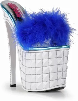 SashaVe-03 Slip on Women's Faux Fur Platform High Heel Sandals