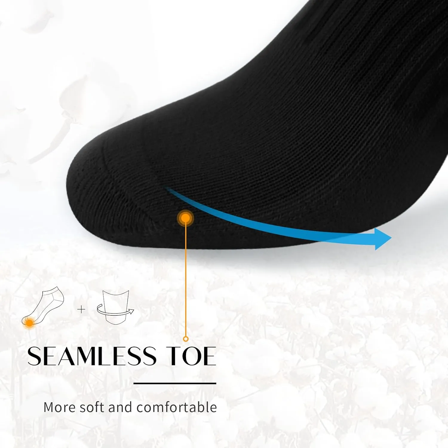 SIXDAYSOX 8/6 Pack Mens Ankle Socks Low Cut Comfort Casual Socks Size 10-13/13-15