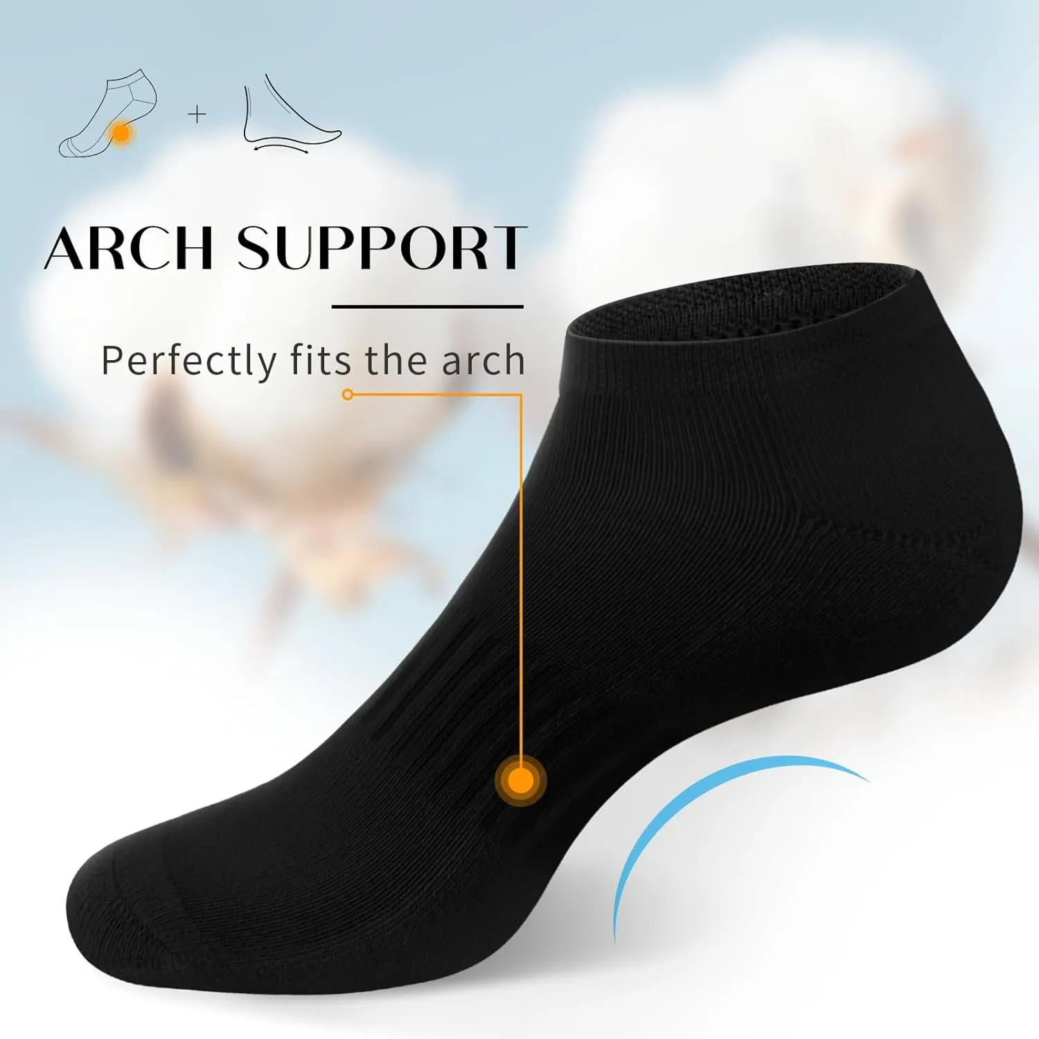SIXDAYSOX 8/6 Pack Mens Ankle Socks Low Cut Comfort Casual Socks Size 10-13/13-15