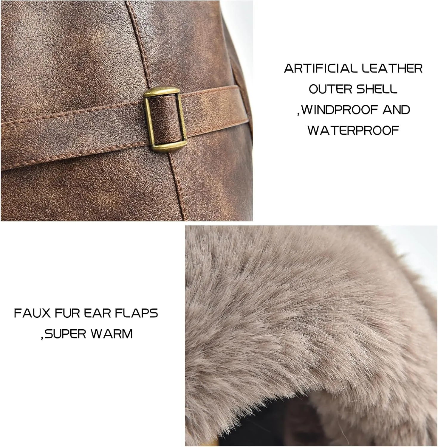 SOMALER Trapper Hat Men Women Winter Ushanka Hats Warm Faux Fur Aviator Trooper Hat