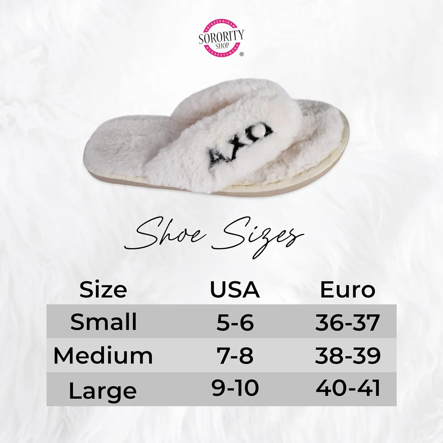 Sorority Shop Chi Omega Fuzzy Slippers Women