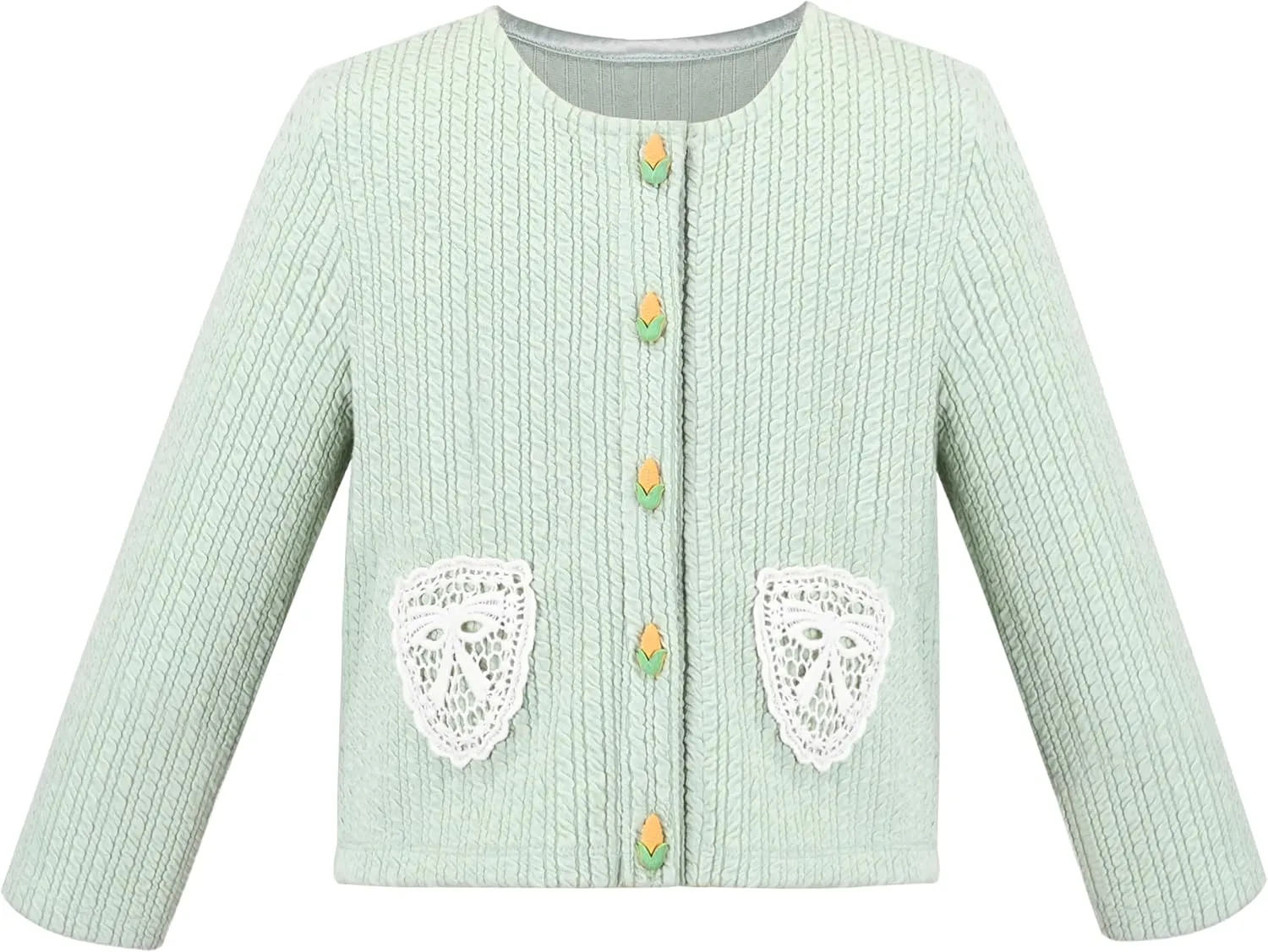 Sunny Fashion Girls Cardigan Button Up Sweater Long Sleeve Warm Casual Knit Jacket