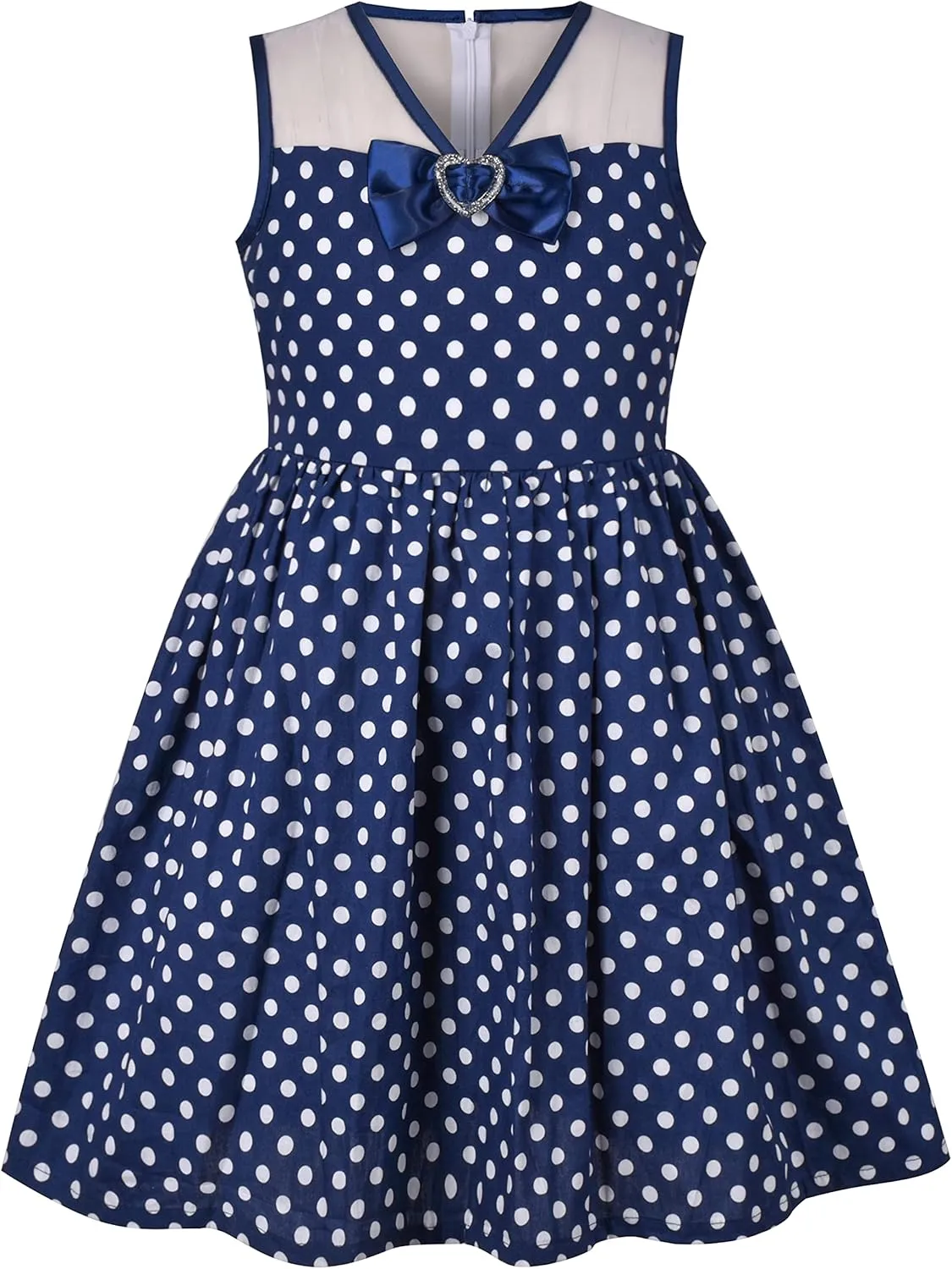 Sunny Fashion Girls Dress Turn-Down Collar Checkered Black White Summer 7-14