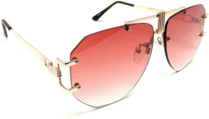 Syndicate Rimless Flat Top Oversized XL Aviator Luxury Sunglasses