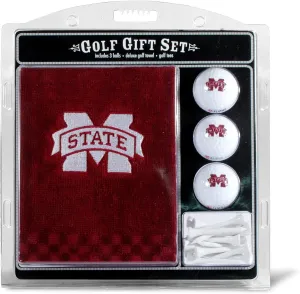 Team Golf NCAA Gift Set Embroidered Golf Towel, 3 Golf Balls, and 14 Golf Tees 2-3/4" Regulation, Tri-Fold Towel 16" x 22" & 100% Cotton