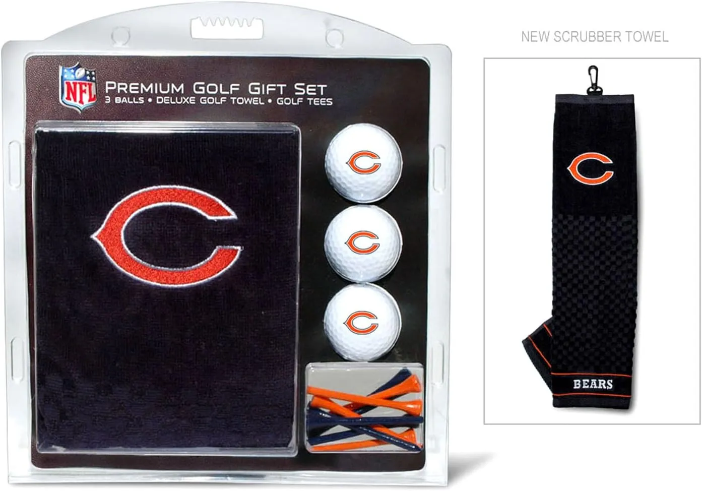 Team Golf Premium NFL Gift Set: Embroidered Deluxe Towel, 3 Balls, 14 Tees (2-3/4" Reg.)