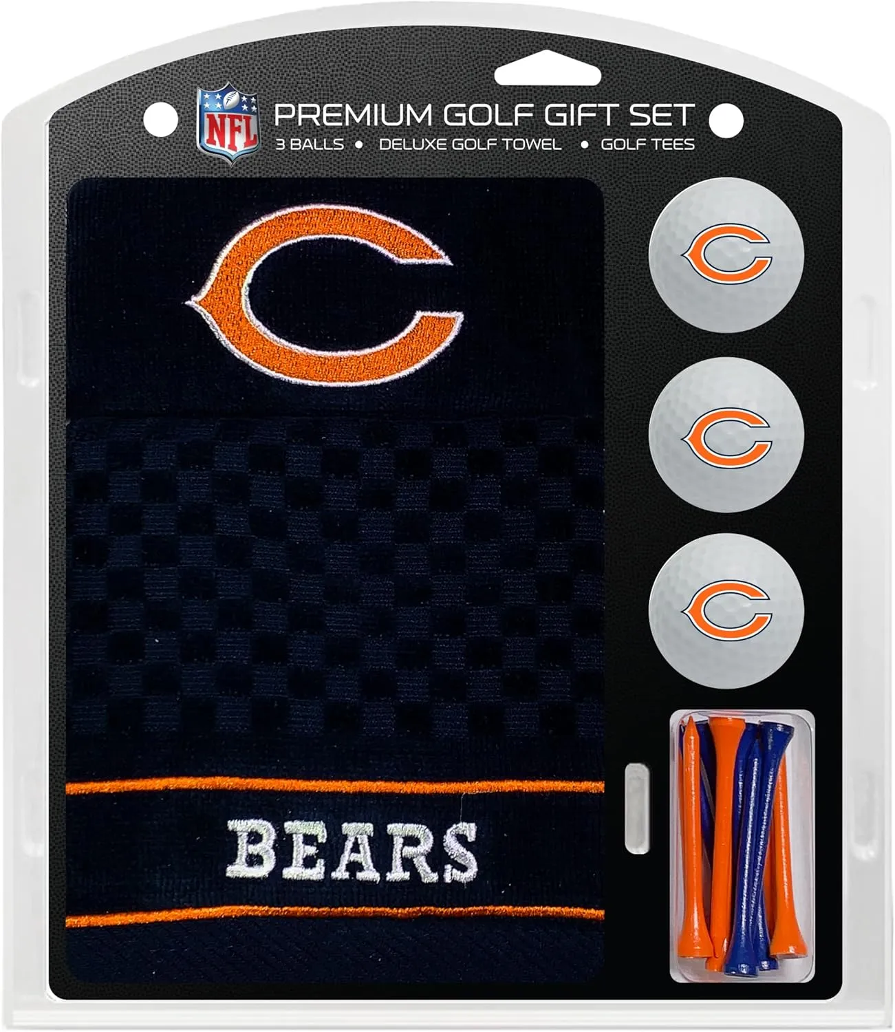Team Golf Premium NFL Gift Set: Embroidered Deluxe Towel, 3 Balls, 14 Tees (2-3/4" Reg.)