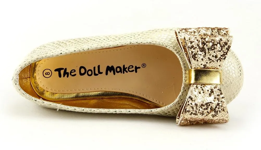 The Doll Maker Snake Skin Metallic Flat