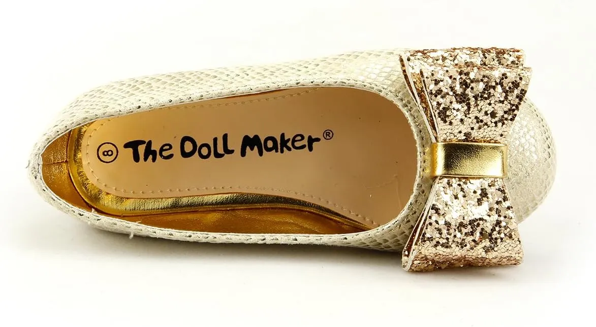 The Doll Maker Snake Skin Metallic Flat