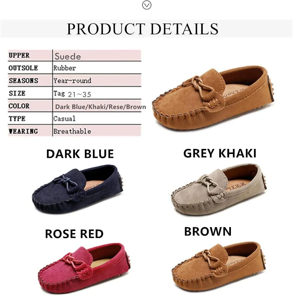 Toddler Boys Girls Loafers Shoes Casual Suede Leather Slip On Dress Wedding Shoes for Kids