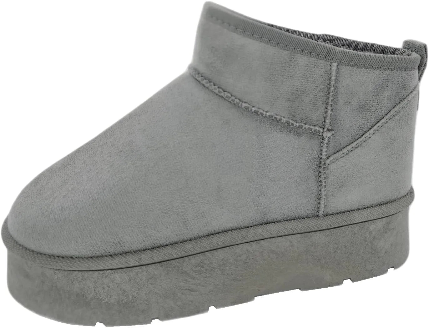 TruFox Womens Platform Mini Boots Classic Faux Fur Lined Slip On Ankle Booties