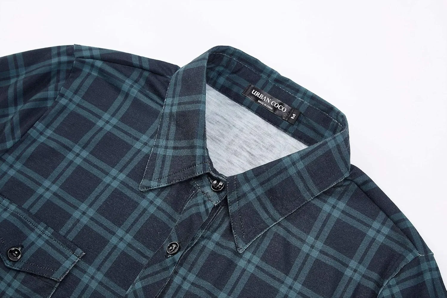 Urban CoCo Women's Classic Plaid Shirt Button Down Long Sleeve Blouse