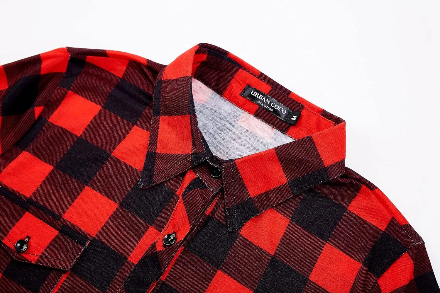 Urban CoCo Women's Classic Plaid Shirt Button Down Long Sleeve Blouse