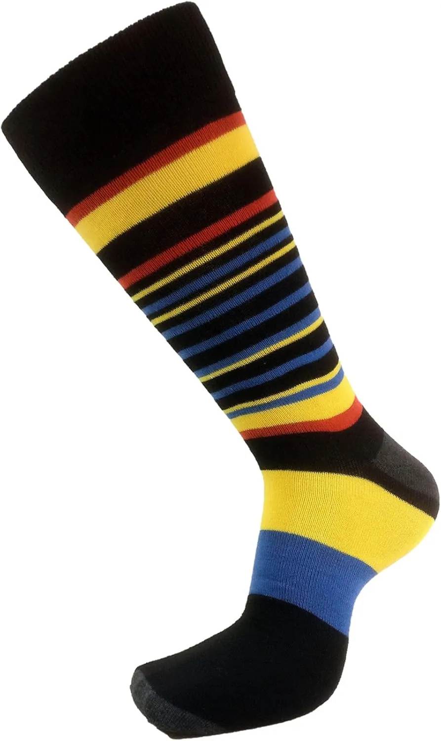USBingoshop Mens Cotton Argyle Striped Solid Ribbed Black Crew Dress Socks