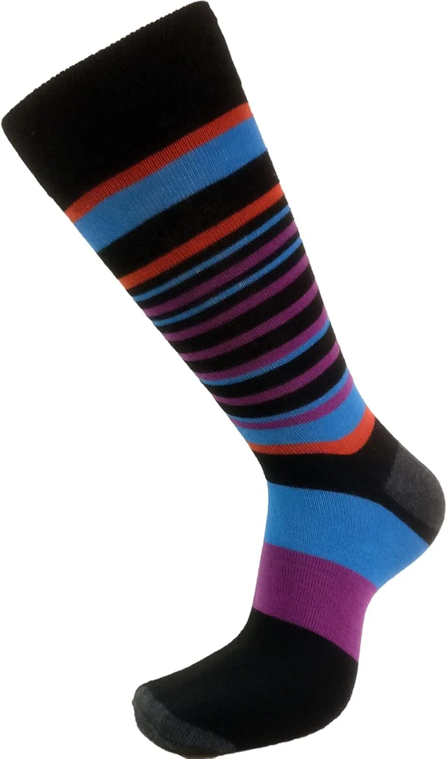 USBingoshop Mens Cotton Argyle Striped Solid Ribbed Black Crew Dress Socks