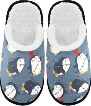 visesunny Slippers for Women Mens Funny Winter Warm Memory Foam Cotton Home Slippers Soft Plush Fleece Slip on House Slippers Unisex