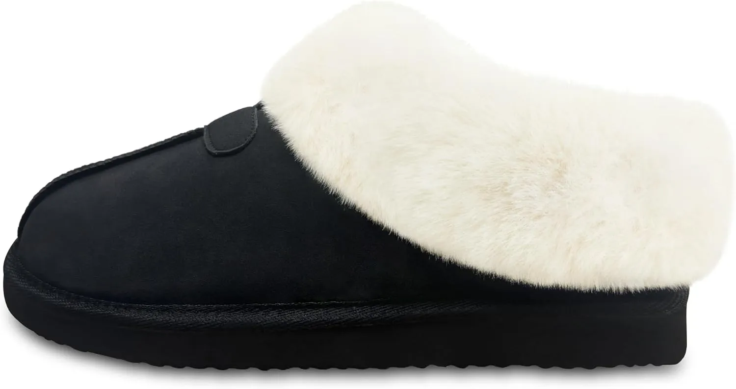VONMAY Women's Fuzzy Memory Foam Slippers Fluffy Slip On Cozy Warm Winter House Shoes Plush Faux Fur Lining Lightweight Anti Slip Sole Indoor and Outdoor