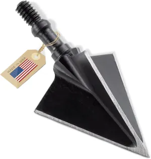 VPA 1 1/8" 3 Blade 100 Grain 3-Blade Broadhead, Screw-in, 1045 Carbon Tool Steel 50-52 Rockwell, 3 Pack, Made in The USA
