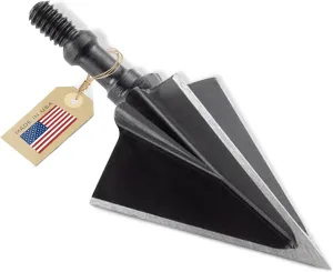 VPA 1 1/8" 3 Blade 125 Grain 3-Blade Broadhead, Screw-in, 1045 Carbon Tool Steel 50-52 Rockwell, 3 Pack, Made in The USA