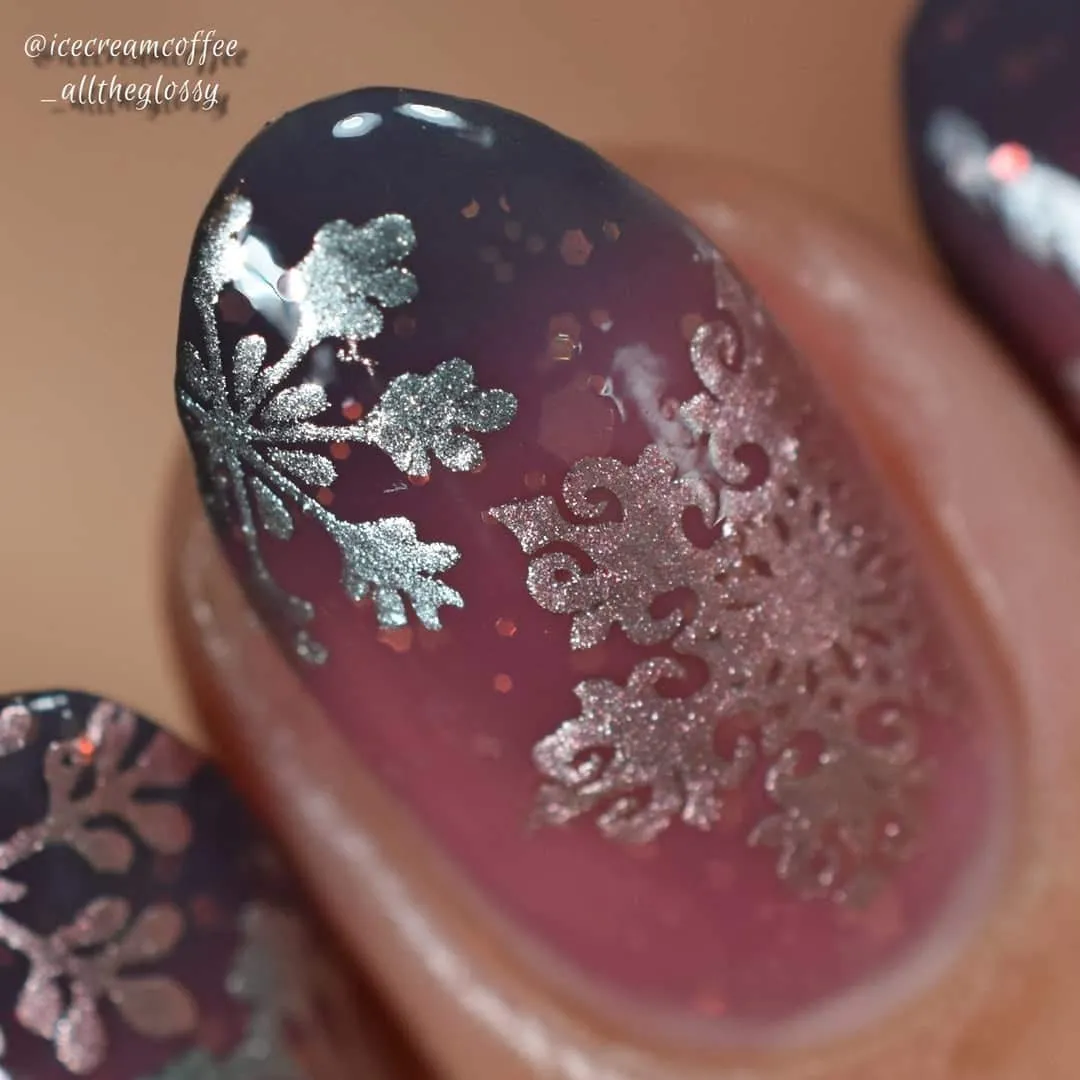Whats Up Nails - 2 Metallic Stamping Polishes (Gold, Silver) Lacquer for Stamped Nail Art Design 7 Free Cruelty Free Vegan
