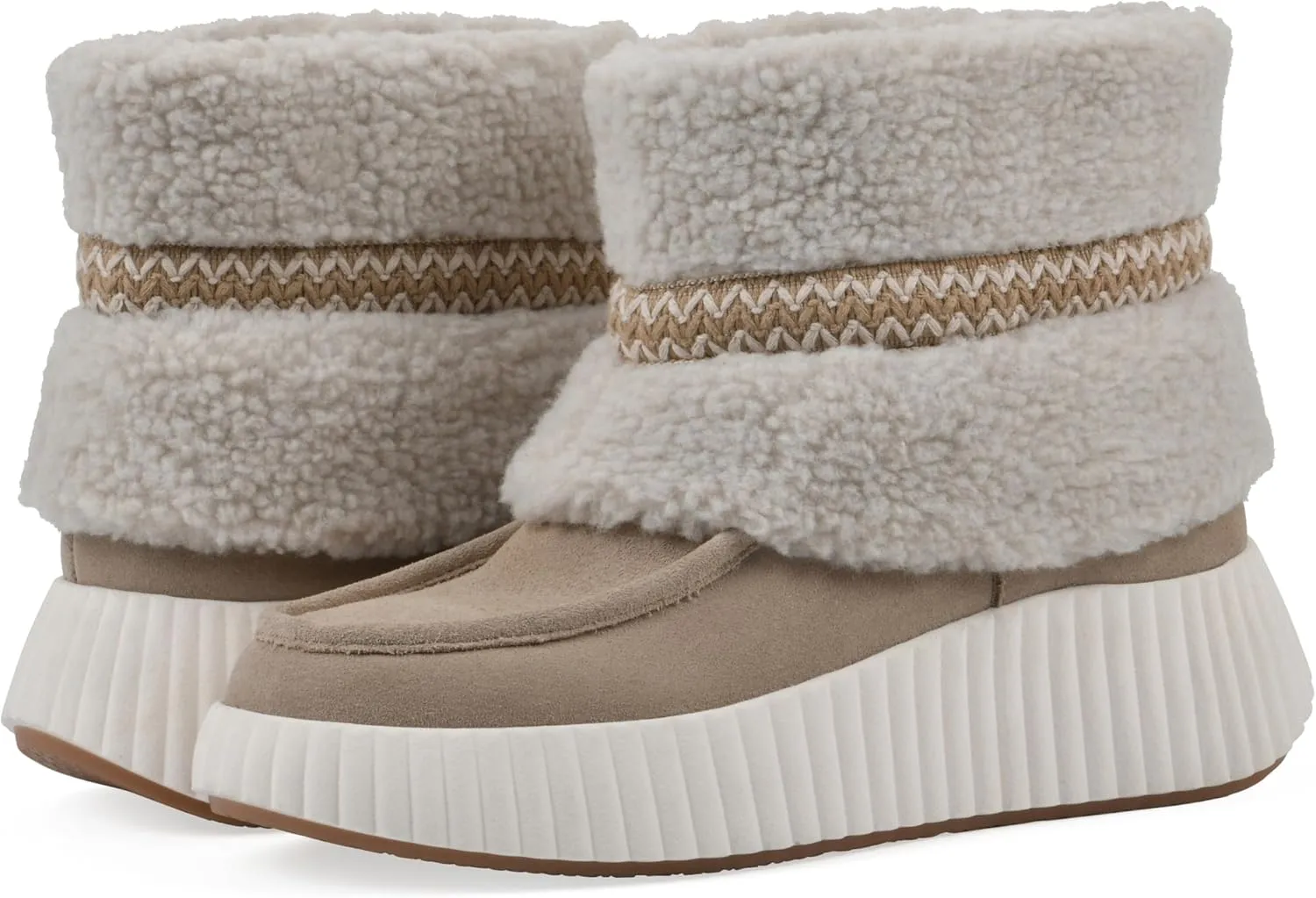 WHITE MOUNTAIN Women's Digital Platform Faux Fur Bootie