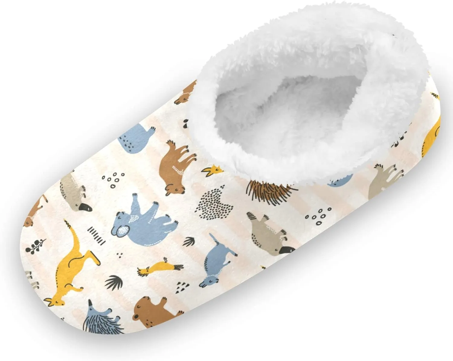 Wild Animals Kangaroo Koala Slippers for Kids Animals Home House Fuzzy Slippers Indoor Soft Plush Fleece Non Slip Casual Shoes for Boys Girls, XS