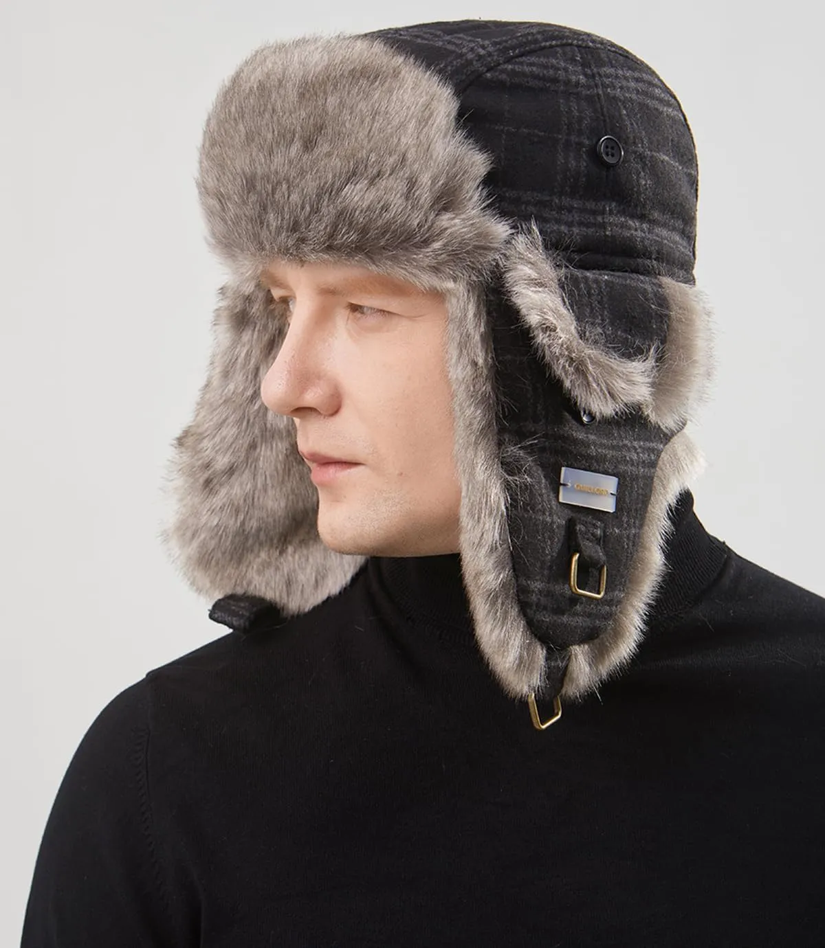 Winter Trapper Hat for Men and Women,Wool Russian Ushanka Aviator Warm Cold Proof Ski Hunting Cycling Winter Hats