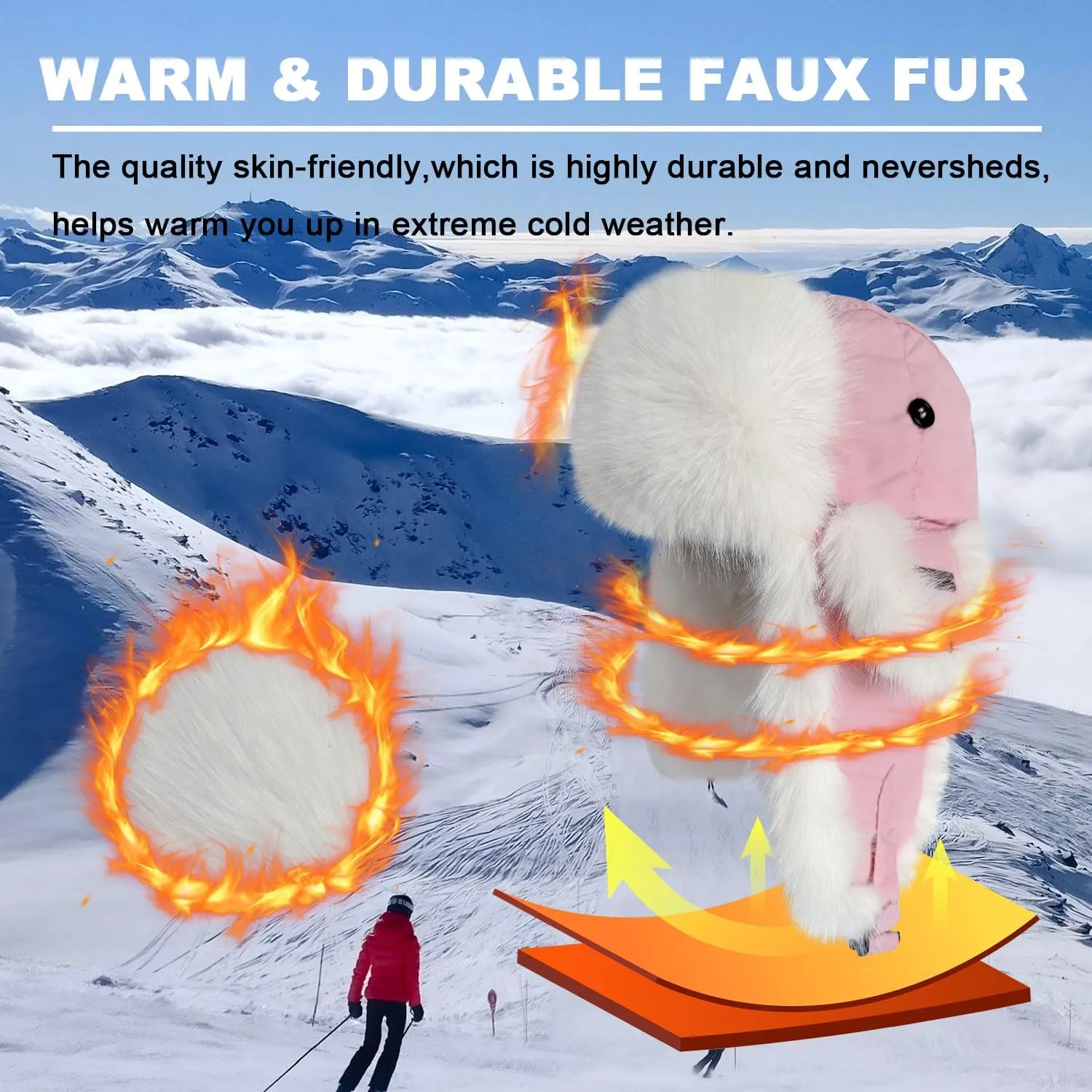 Winter Trapper Hat for Men Women Faux Fur Winter Hat Ushanka Hat Bomber Hat