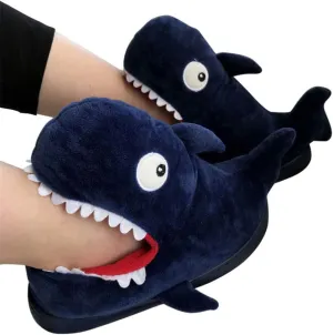 Women Cute Whale Plush Slippers Winter Warm Home Animals Slipper