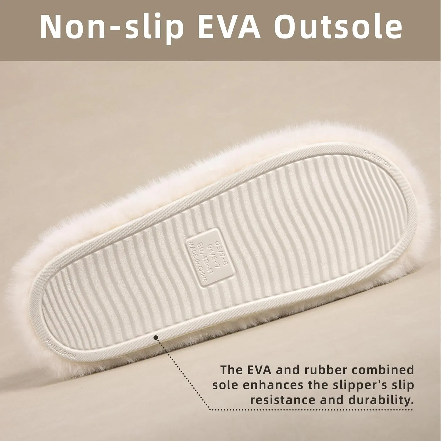 Women's Fuzzy Slippers House Slippers Memory Foam Bedroom Shoes Open Toe, Cross Band