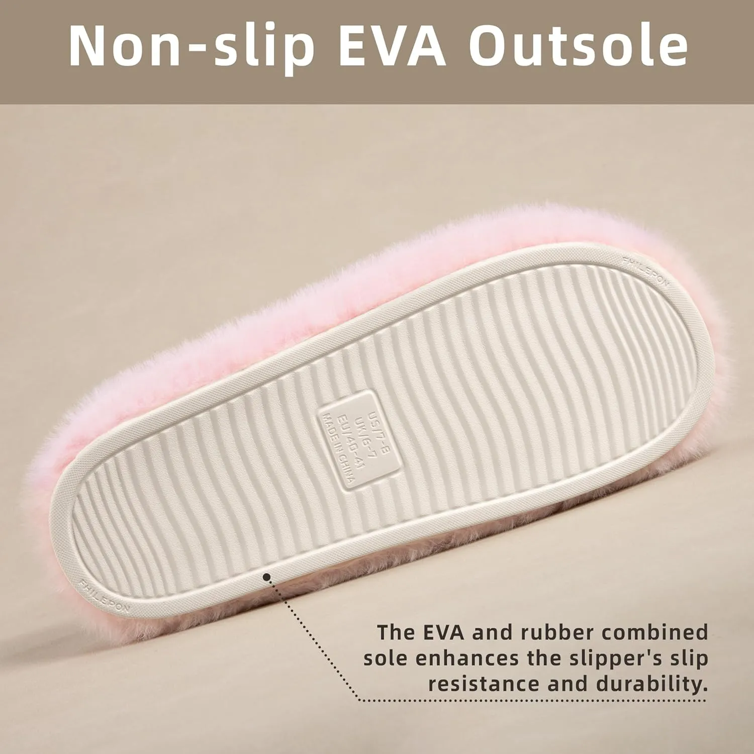 Women's Fuzzy Slippers House Slippers Memory Foam Bedroom Shoes Open Toe, Cross Band