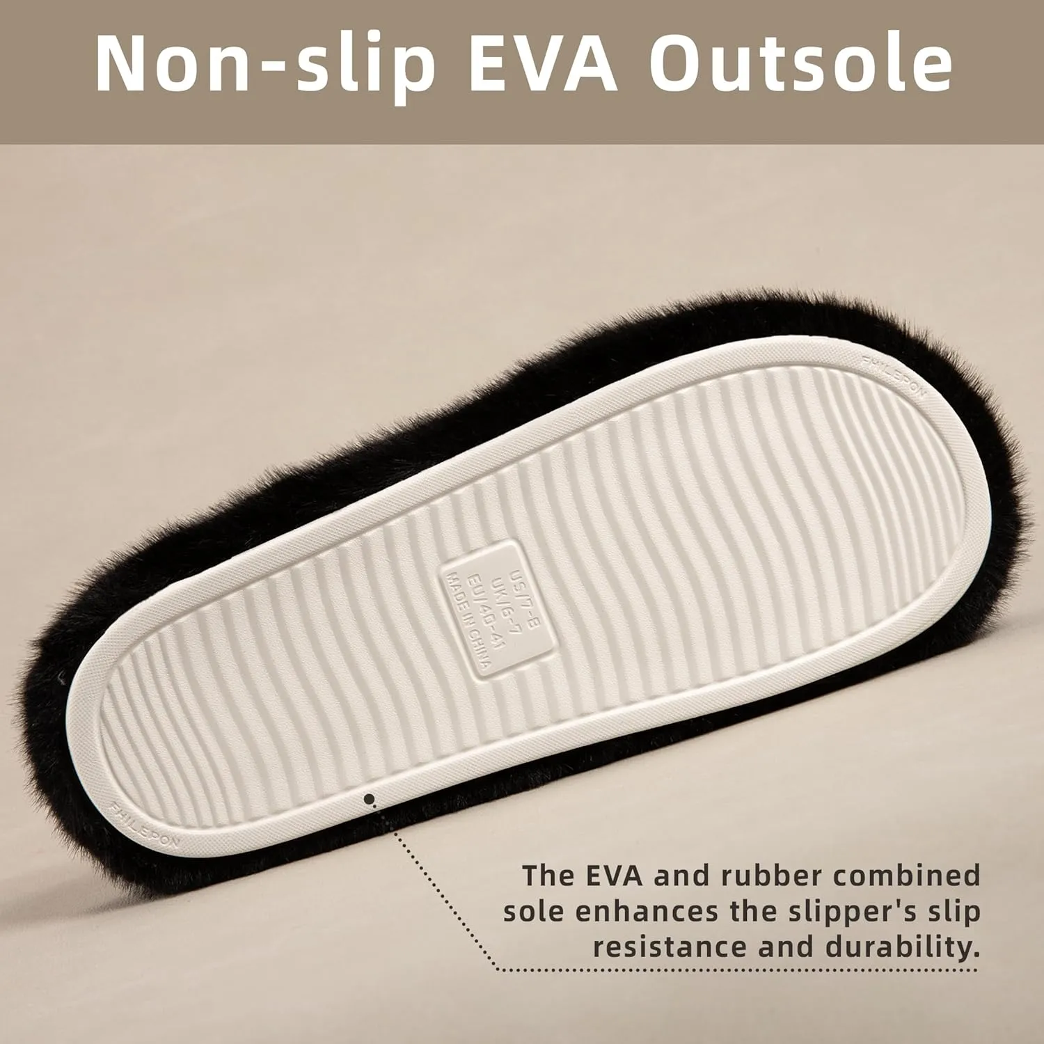 Women's Fuzzy Slippers House Slippers Memory Foam Bedroom Shoes Open Toe, Cross Band