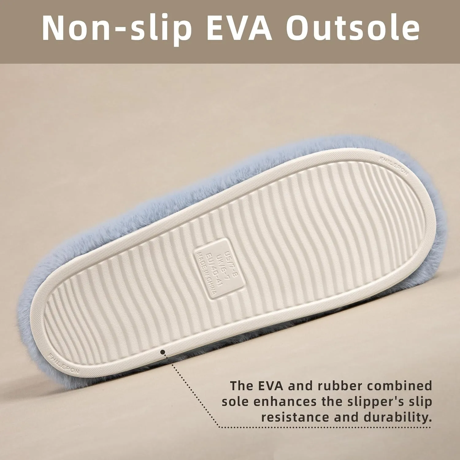 Women's Fuzzy Slippers House Slippers Memory Foam Bedroom Shoes Open Toe, Cross Band