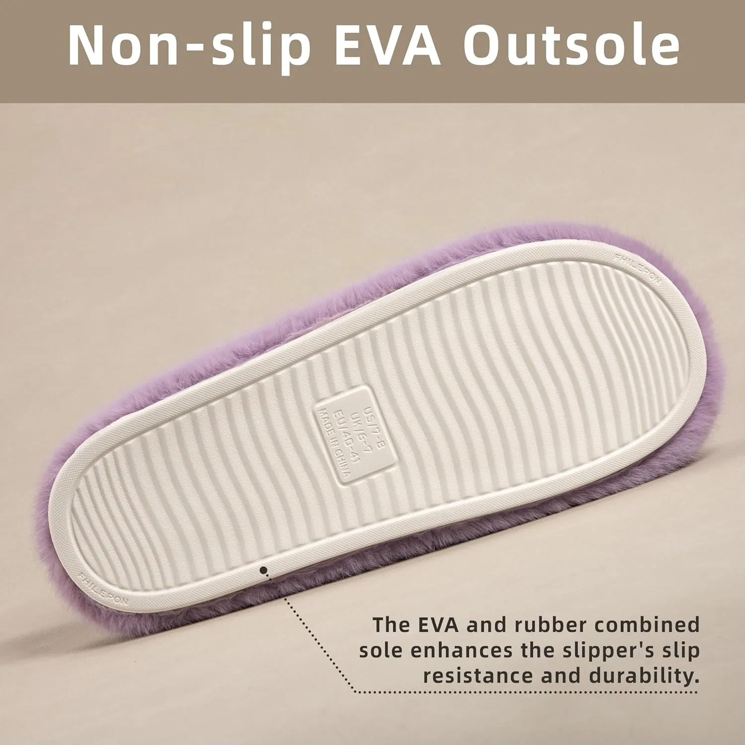 Women's Fuzzy Slippers House Slippers Memory Foam Bedroom Shoes Open Toe, Cross Band