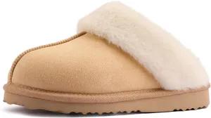 Women's Fuzzy Slippers, Warm and Cozy Slip On Fluffy Winter House Shoes for Women, Comfy Faux Suede Ladies House Slippers Indoor and Outdoor with Memory Foam