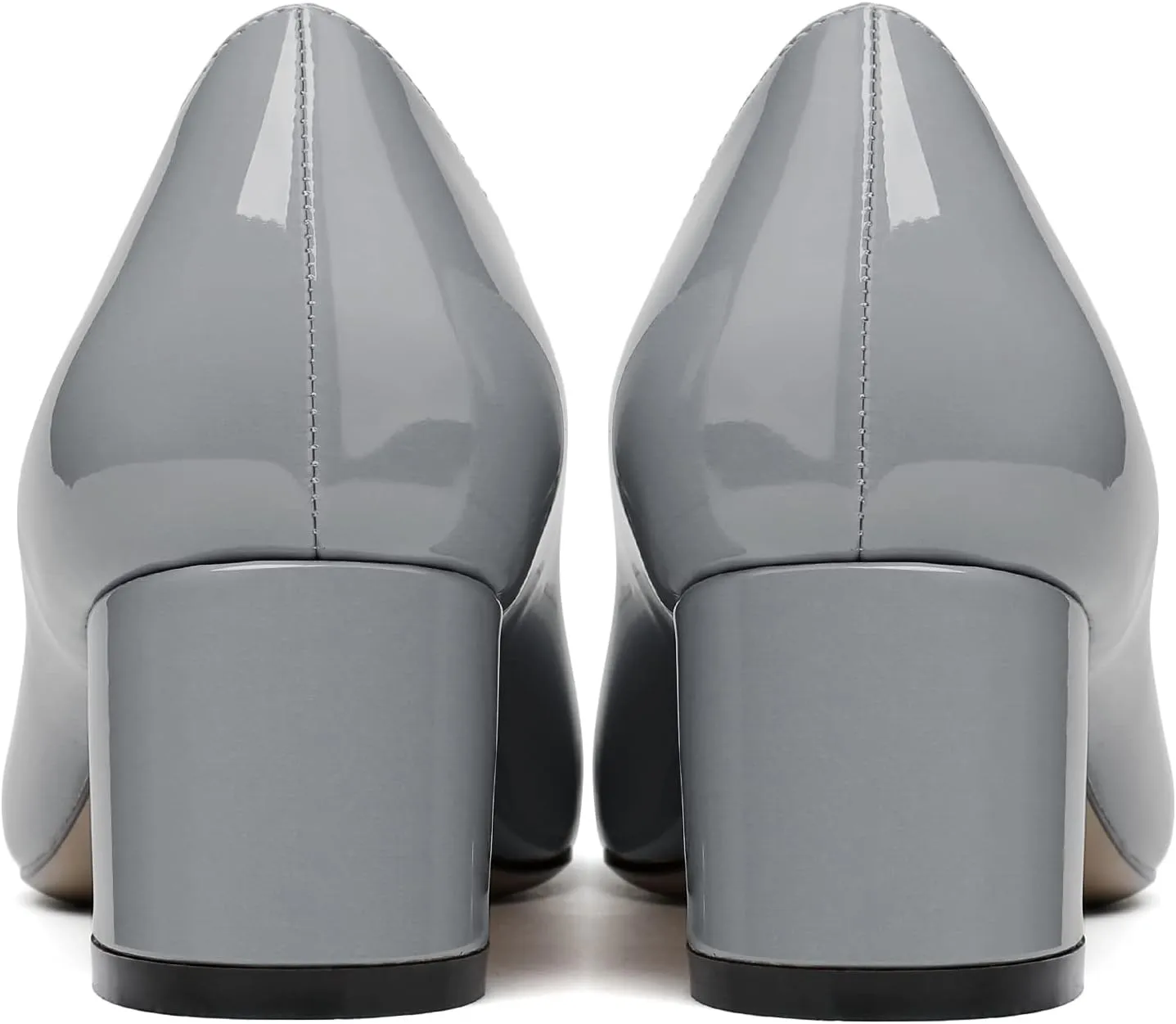 Women's Low Block Chunky Heel Pumps Cap Toe Checkered Pumps Slip on 2 Inch Square Toe Shoes for Pary Dress Work Office Workplace