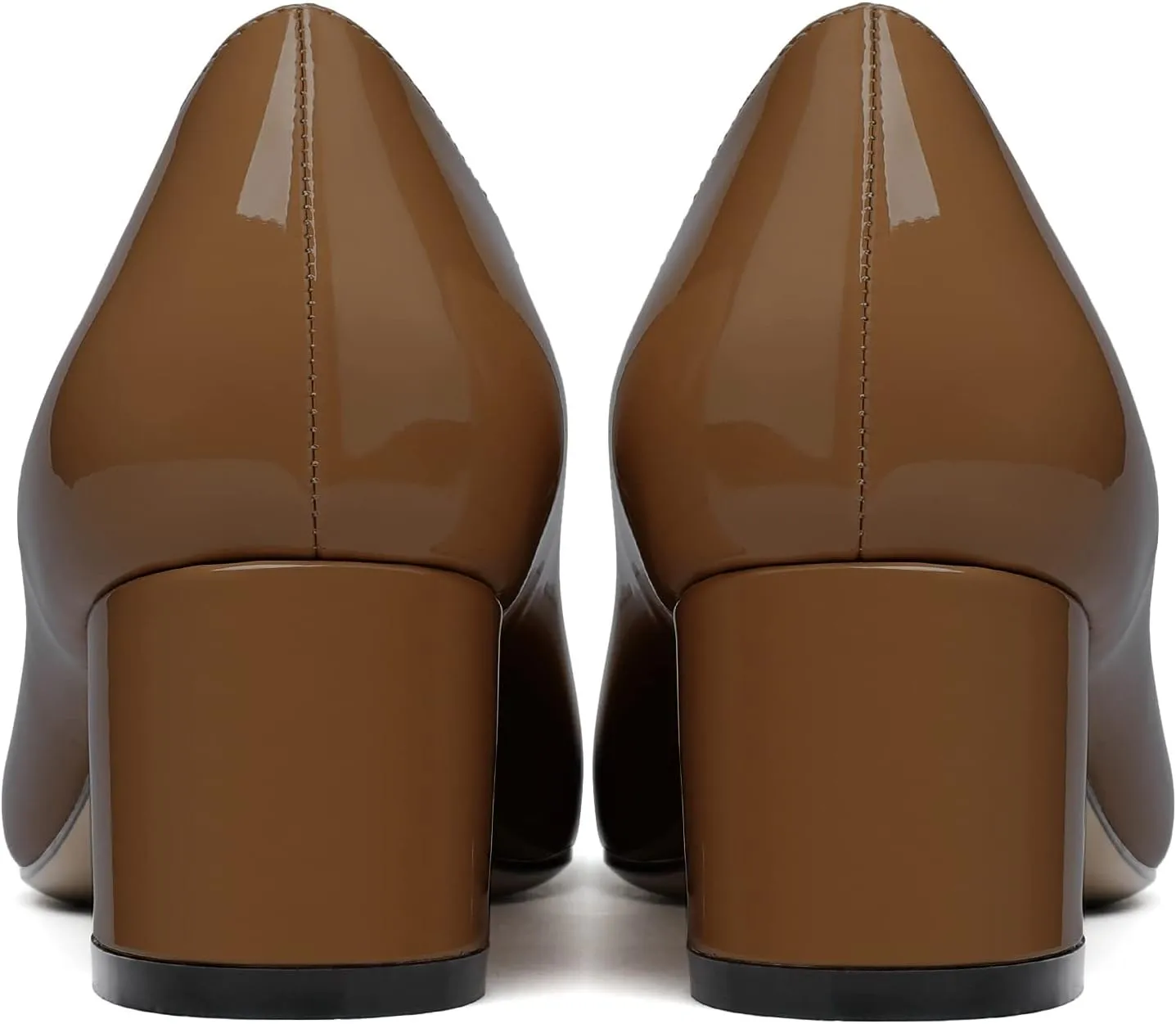 Women's Low Block Chunky Heel Pumps Cap Toe Checkered Pumps Slip on 2 Inch Square Toe Shoes for Pary Dress Work Office Workplace
