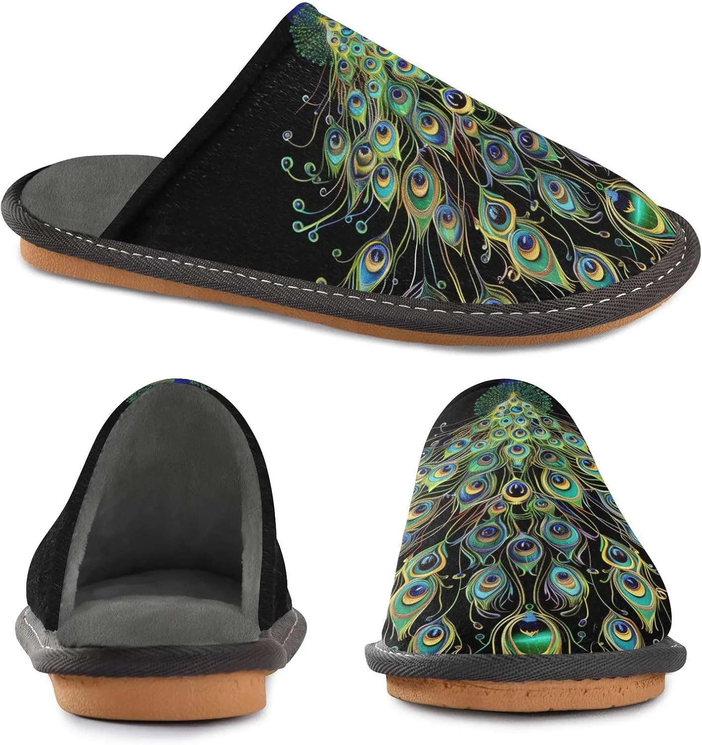 Women's Mens Cute Pattern Chic Cosy Slip-On Slippers,Casual Linning Breathable Memory Foam Scuff Winter House Bedroom Shoes Gift for Unisex Indoor/Outdoor Size 4-11