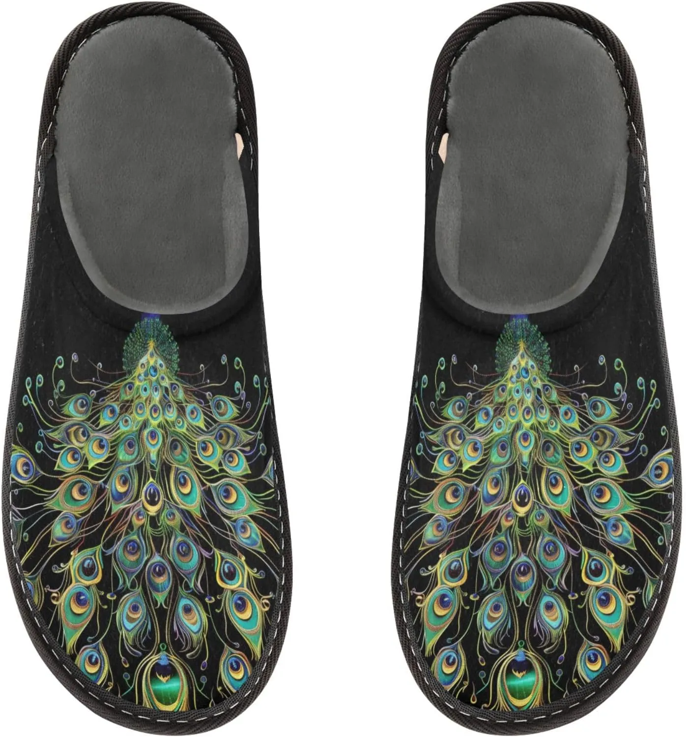 Women's Mens Cute Pattern Chic Cosy Slip-On Slippers,Casual Linning Breathable Memory Foam Scuff Winter House Bedroom Shoes Gift for Unisex Indoor/Outdoor Size 4-11