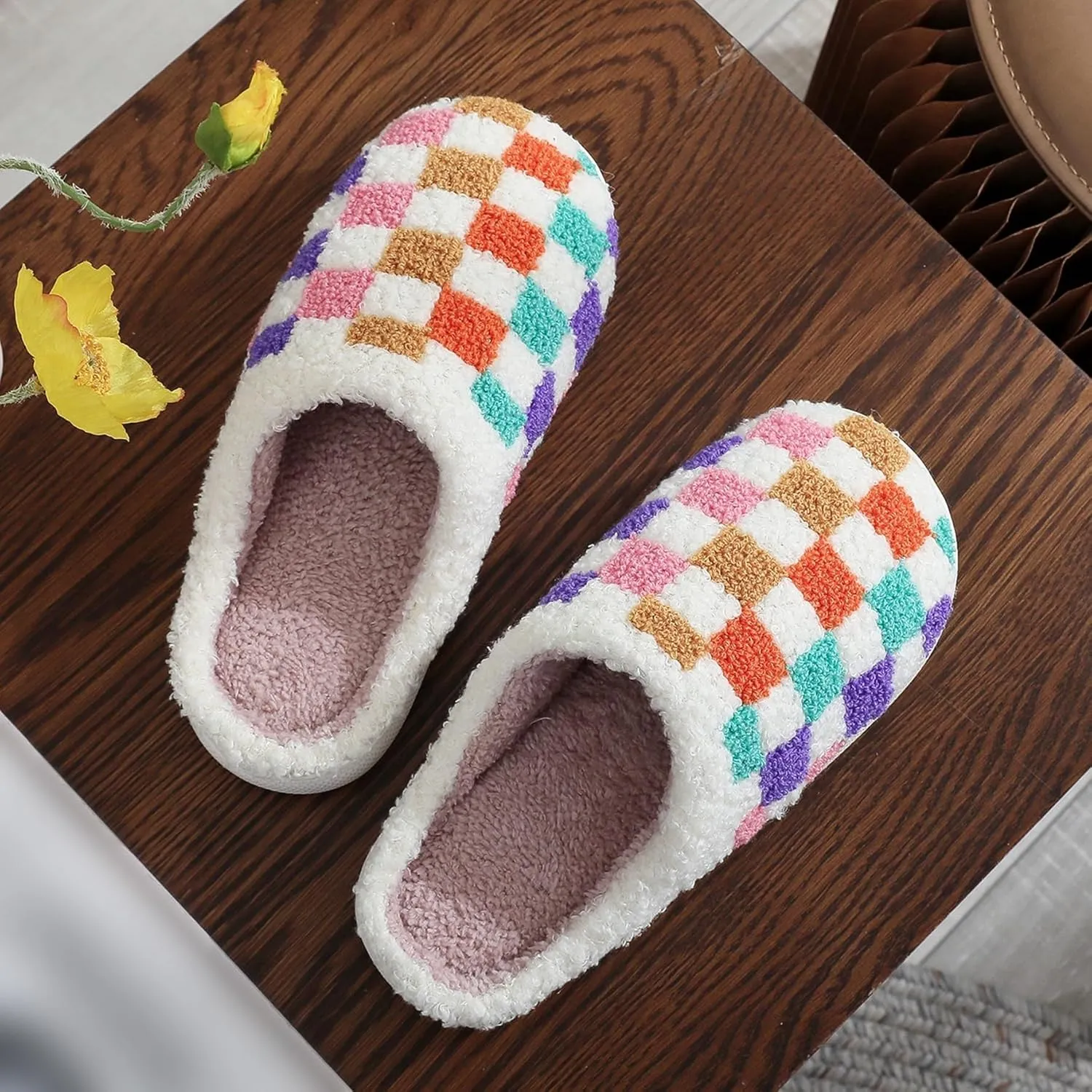 Women's Men's Happy Face Heart-shaped Cat Slippers - Retro Leopard Print, Memory Foam, Soft Plush, Warm, Anti-Slip Home Shoes