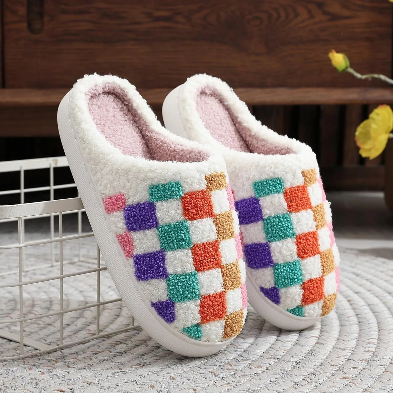 Women's Men's Happy Face Heart-shaped Cat Slippers - Retro Leopard Print, Memory Foam, Soft Plush, Warm, Anti-Slip Home Shoes