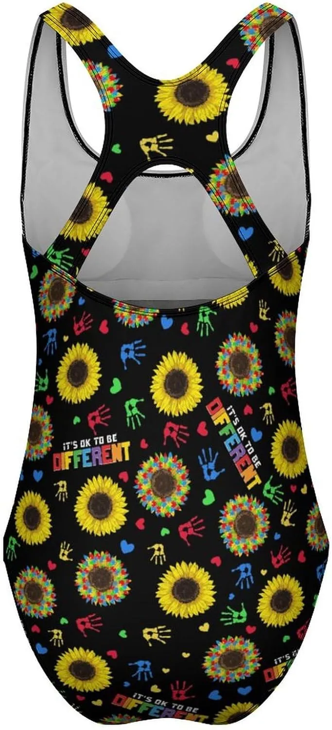 Womens One Piece Swimsuits Cartoon Shark Checkered Tummy Control Bathing Suits Wireless Racerback Padded Swimwear