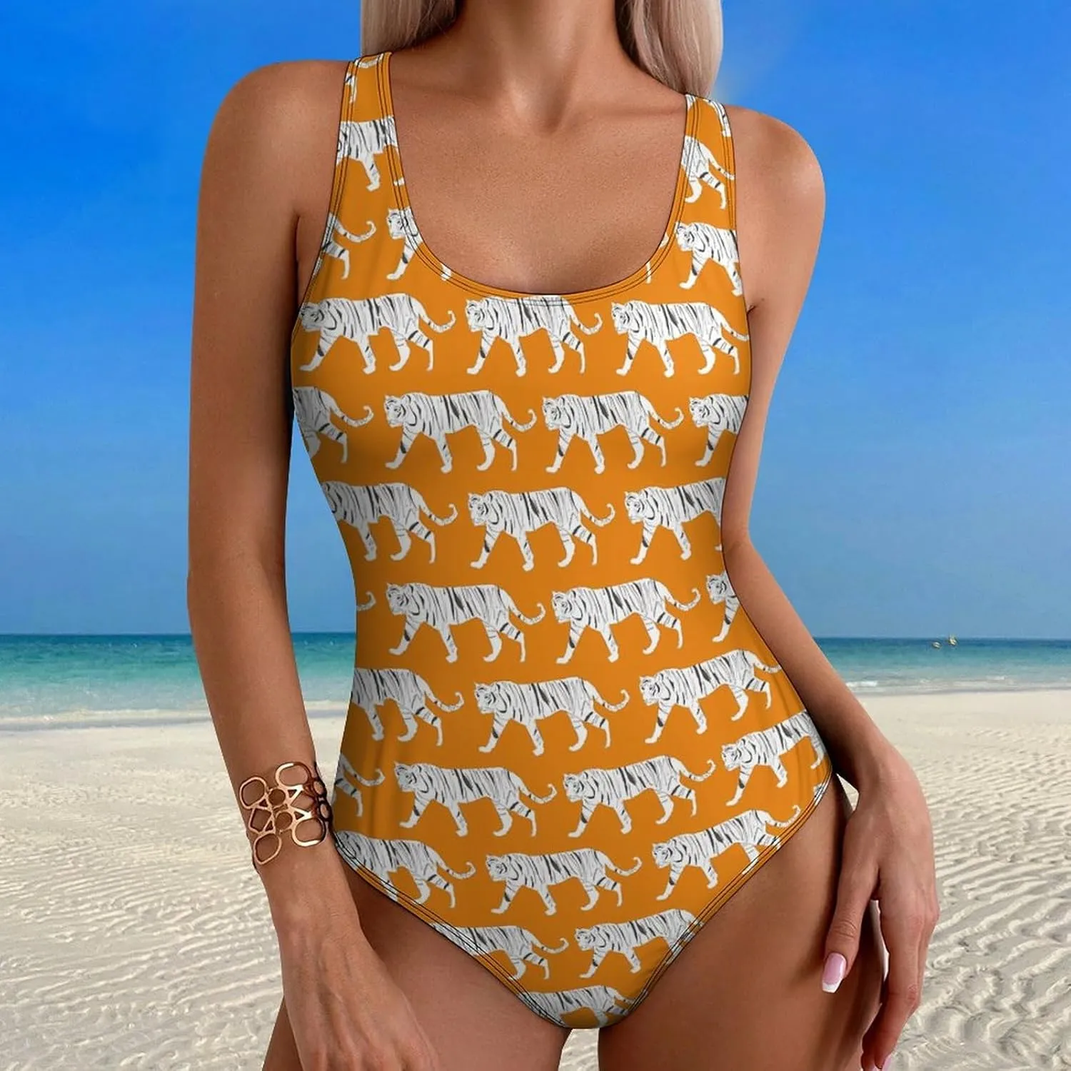 Womens One Piece Swimsuits Cute Duck Checkered Tummy Control Bathing Suits Wireless Racerback Padded Swimwear