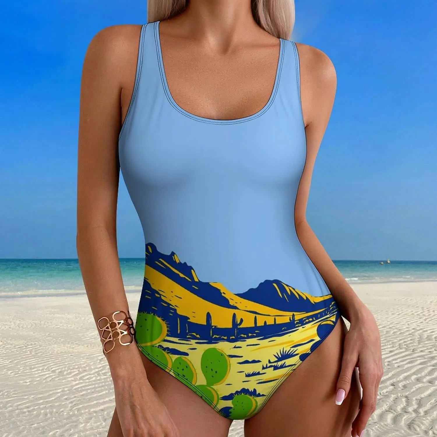 Womens One Piece Swimsuits Llama Cute Alpaca Checkered Tummy Control Bathing Suits Wireless Racerback Padded Swimwear