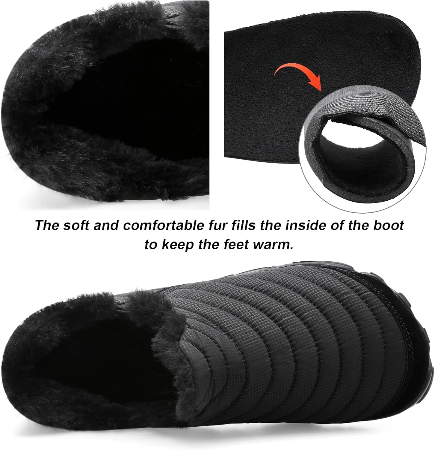 XIHALOOK Womens Mens Slip on House Shoes Faux Fur Memory Foam Slippers with Anti-Skid Rubber Sole for Indoor Outdoor