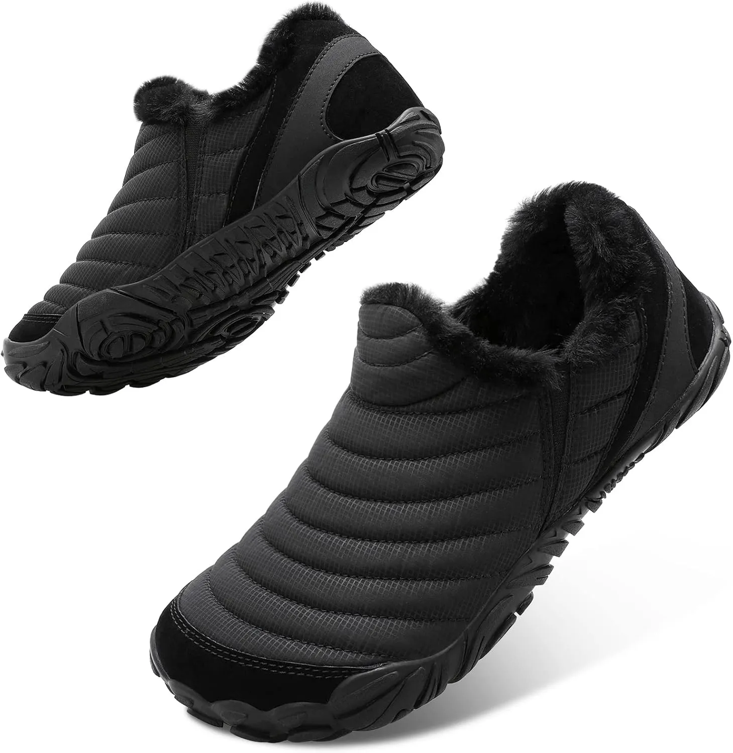 XIHALOOK Womens Mens Slip on House Shoes Faux Fur Memory Foam Slippers with Anti-Skid Rubber Sole for Indoor Outdoor