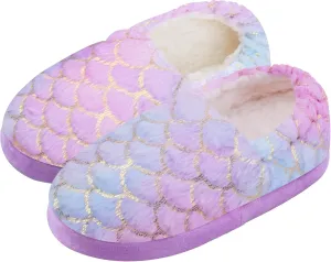 ZGDG Girls Slippers Plush House Slippers Faux Fur No-Slip Shoes Memory Foam Princess House Shoes for Bedroom Indoor Outdoor(Toddler/Little/Big Kid)